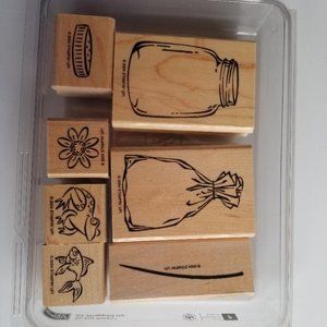 Stampin Up! All Wrapped Up Two-Step Stampin Set of 7 mounted stamps